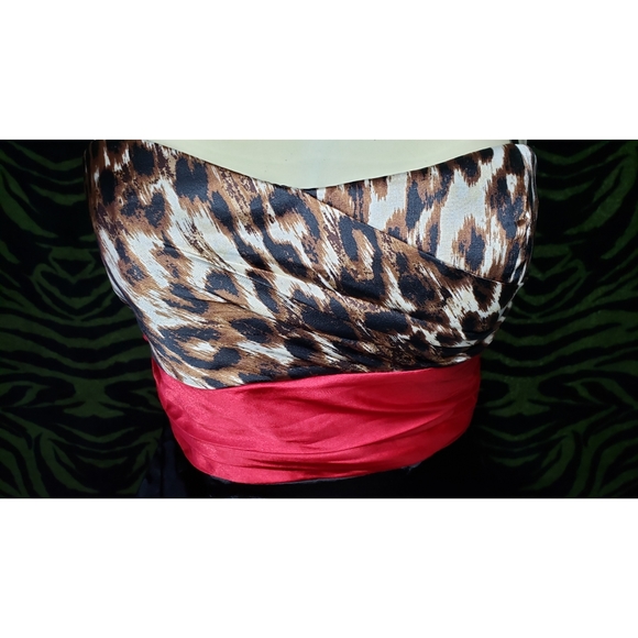 Formal leopard print gathered mini dress - Picture 2 of 6